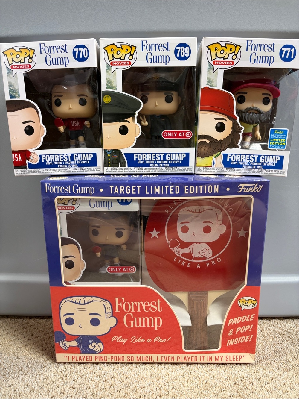 Funko Forrest Gump Pop! Collector Set and 3 Figures Lot